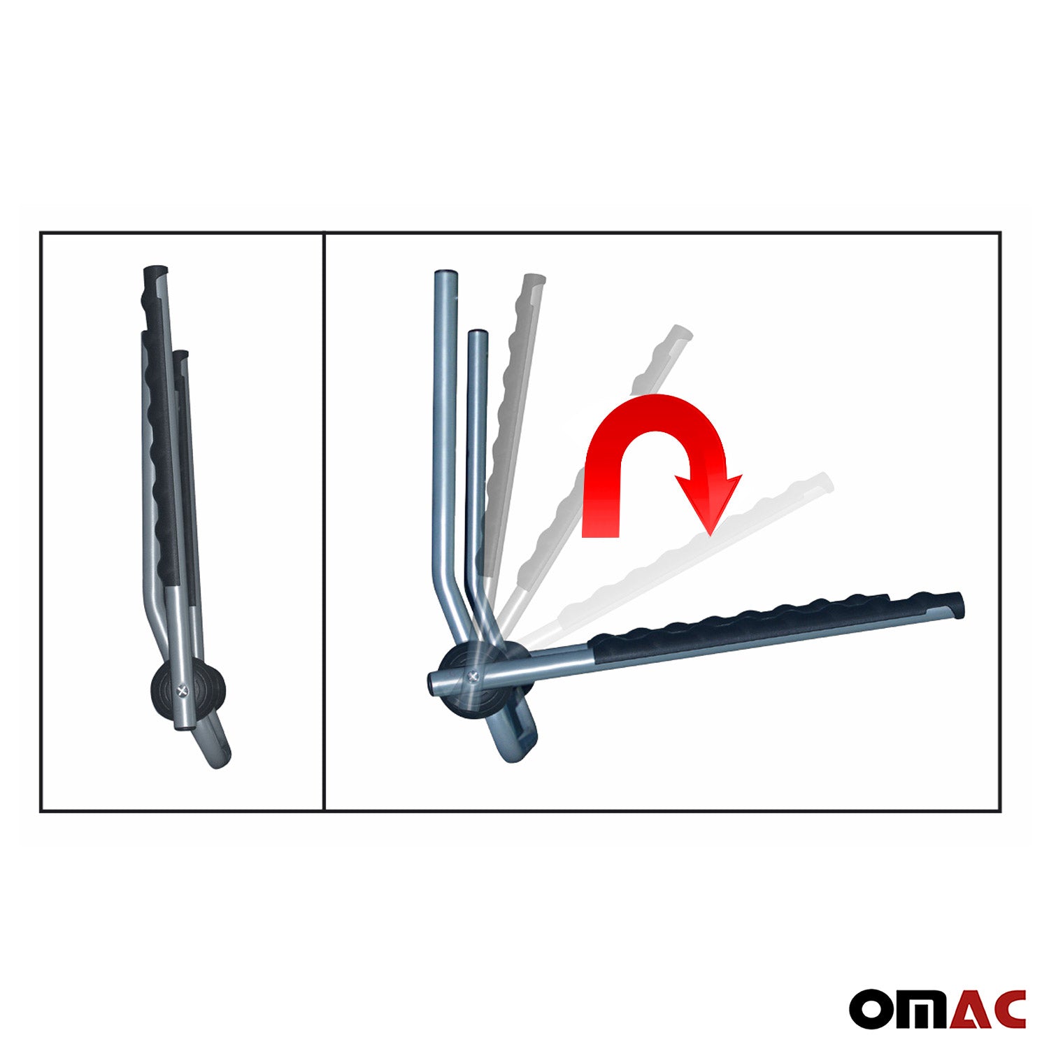 Menabo Garaje Gancho Coche Caja de Techo Elevador Universal Plata Acero