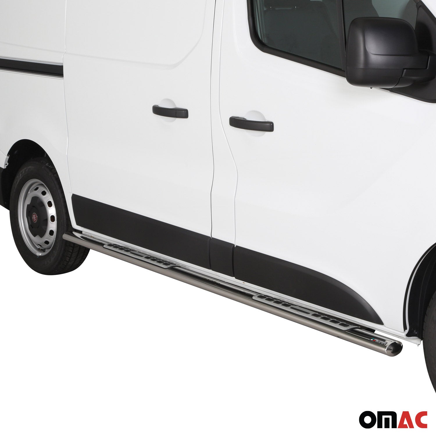 Par de Estribos Barras Laterales para Fiat Talento 2016-2020 Corto Plata Acero