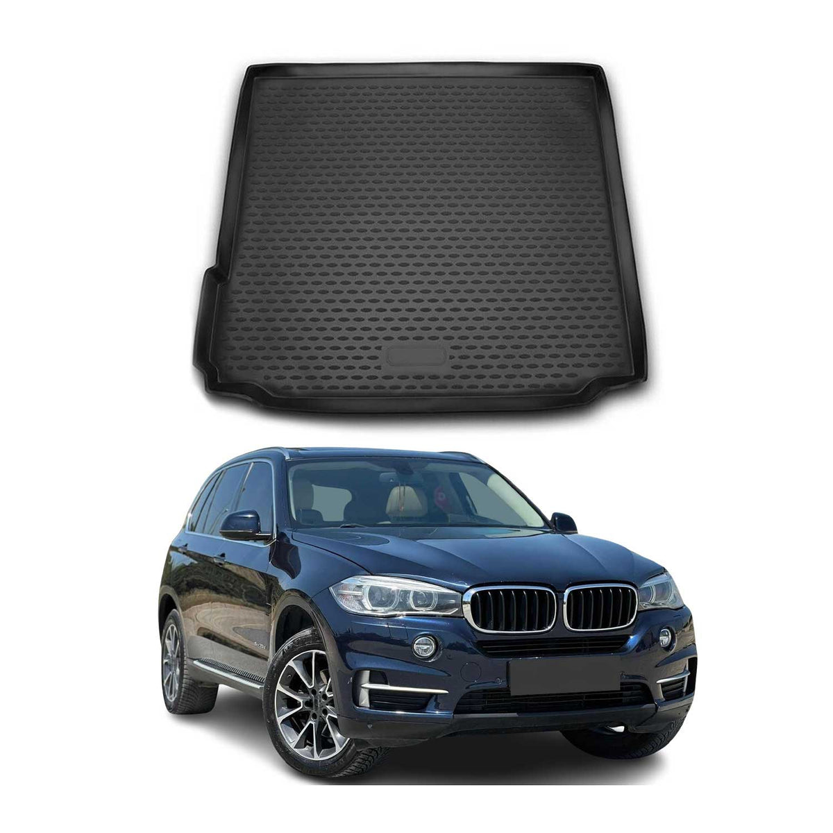OMAC Bandeja Maletero Alfombrilla para BMW X5 F15 F85 2013-2018 Negro Goma TPE