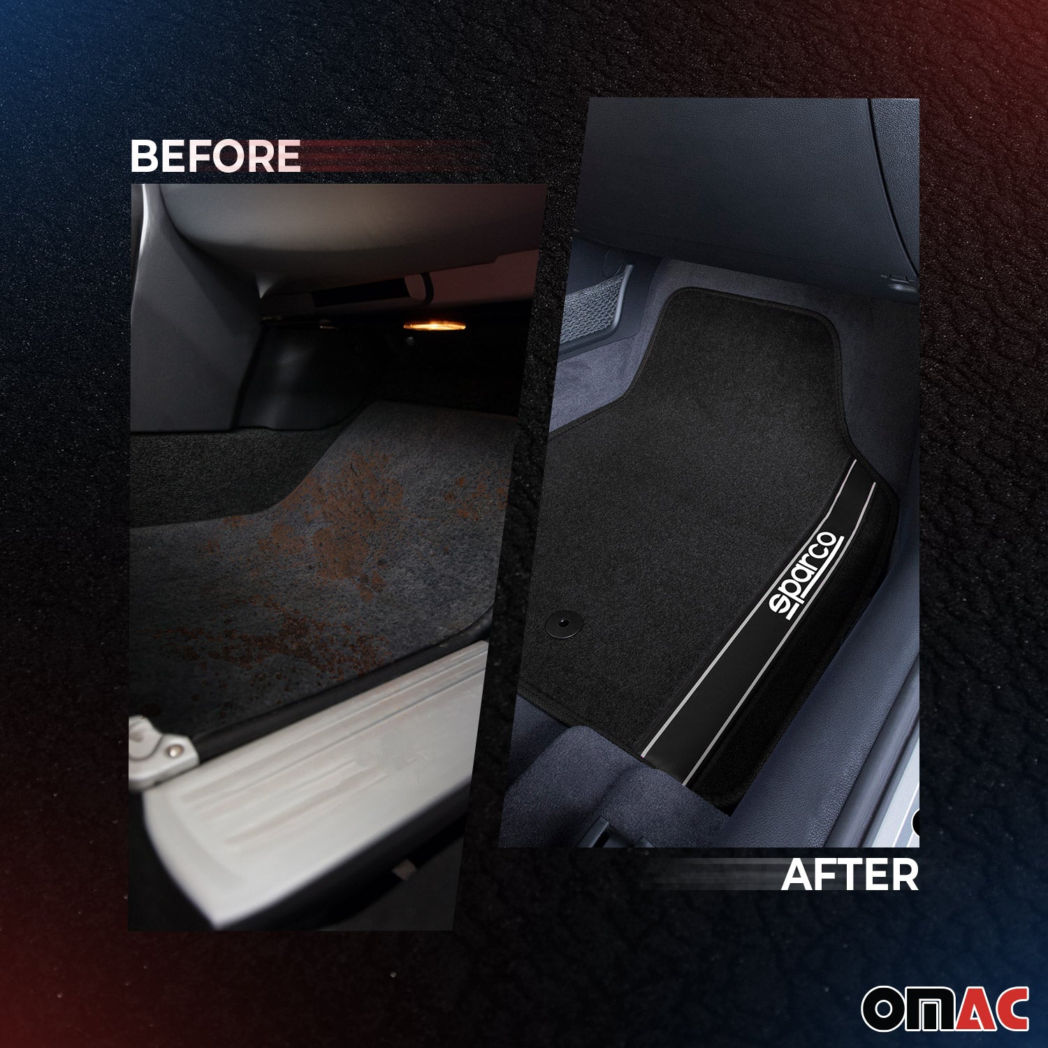 Sparco Alfombrillas De Coche Universal Negro 4Pza