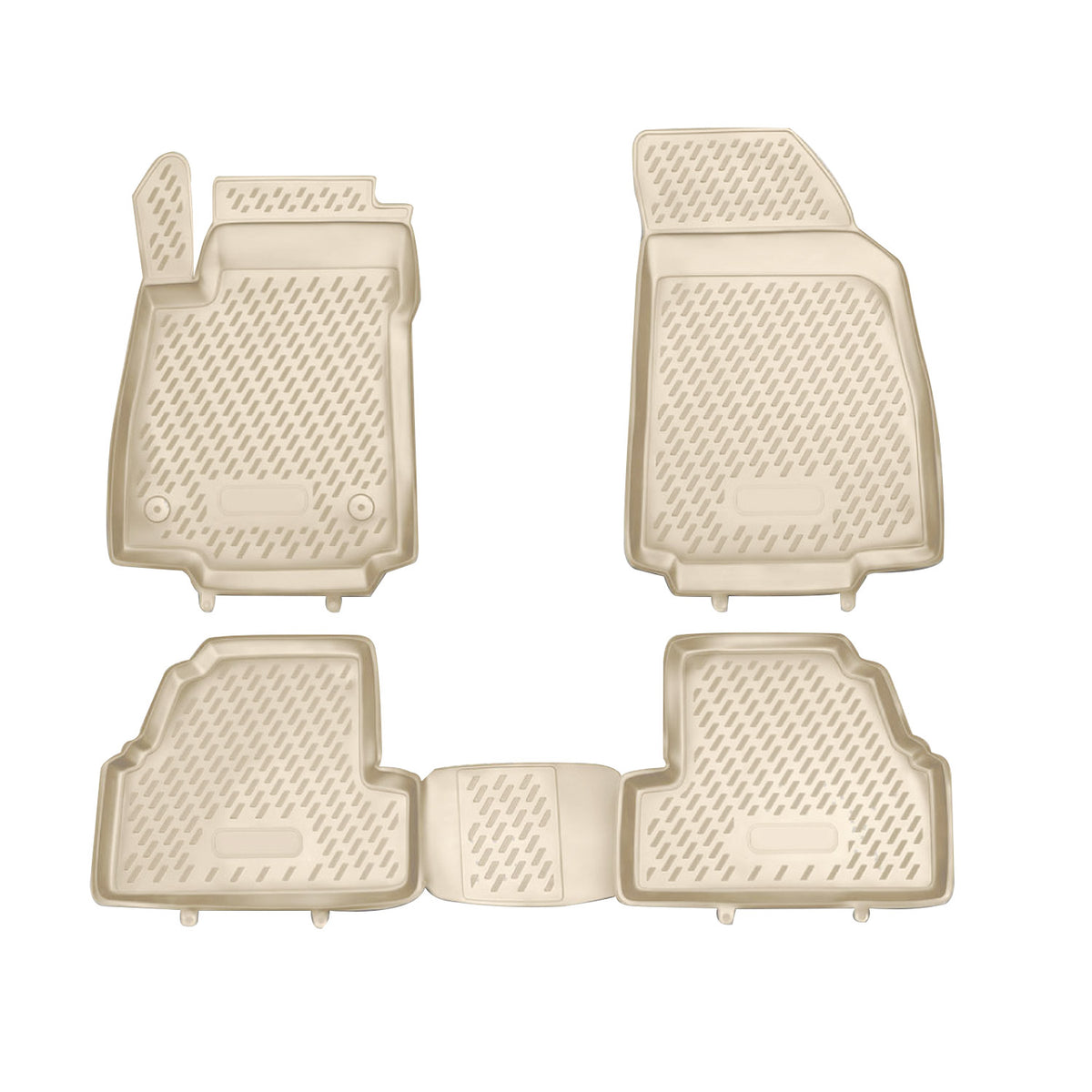 OMAC Alfombrillas De Coche para Opel Mokka 2012-2019 Beige Goma TPE 4Pza