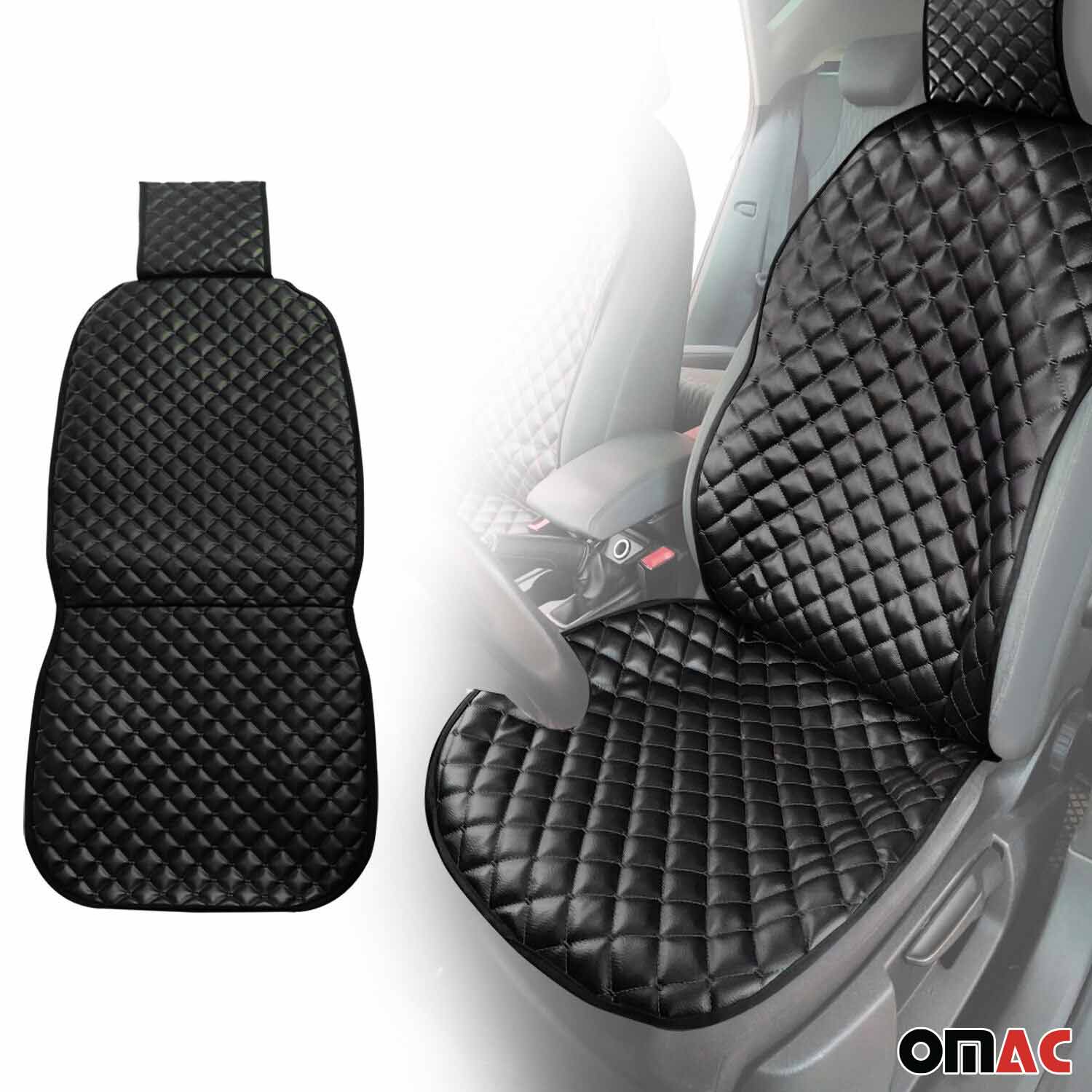 Funda de Asiento de Piel de Coche Universal Negro PU Cuero 1Pza