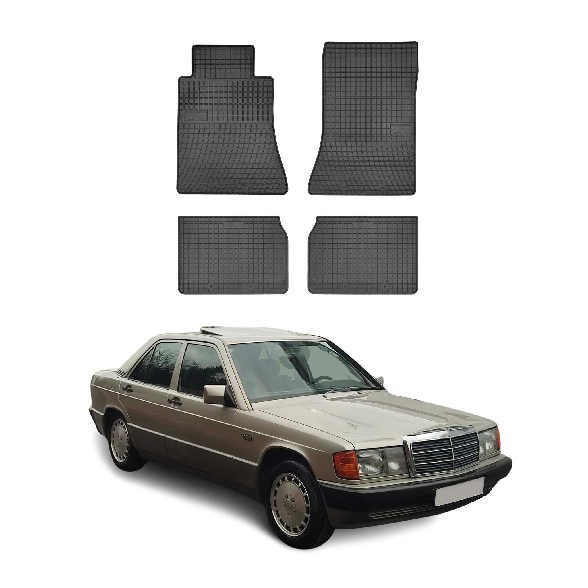 OMAC Alfombrillas De Coche para Mercedes W124 1984-1997 Negro Goma 4Pza