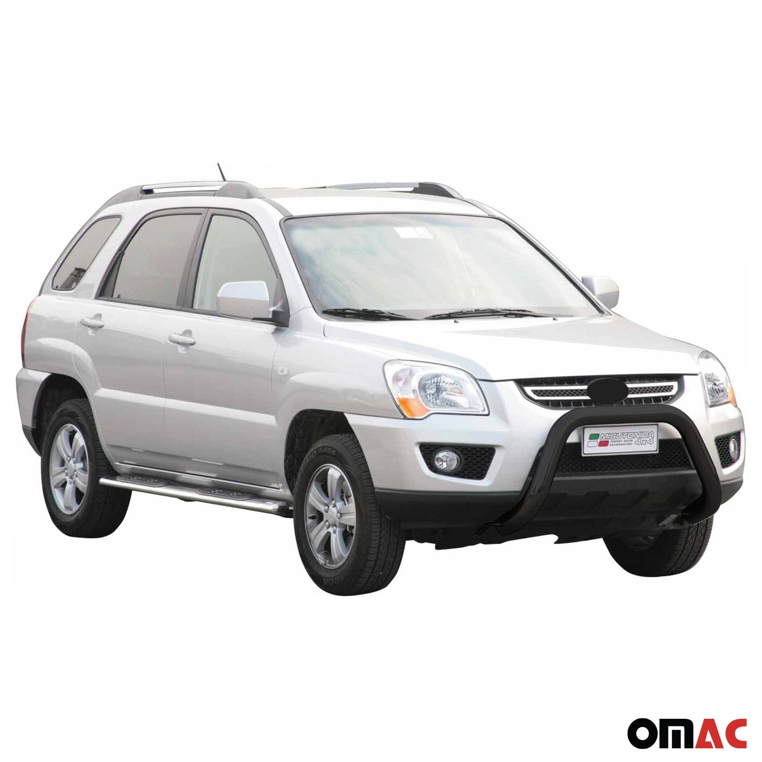 Bull Barra Frontal para Kia Sportage 2008-2010 Negro Brillante Acero 1Pza