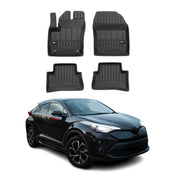 OMAC Premium Alfombrillas De Coche para Toyota C-HR 2016-2024 Negro TPE Goma 4x