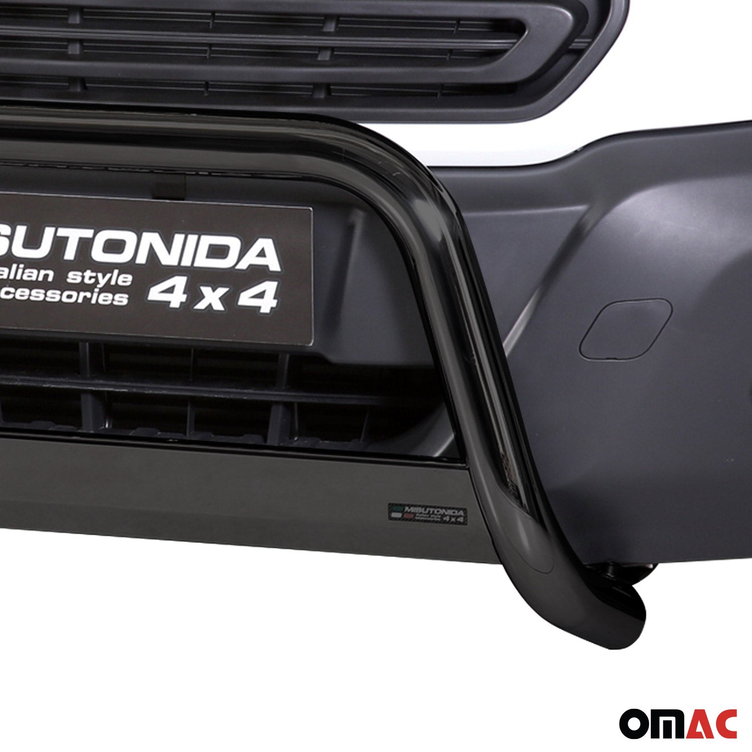 Bull Barra Frontal para Ford Transit 2014-2025 Negro Brillante Acero 1Pza