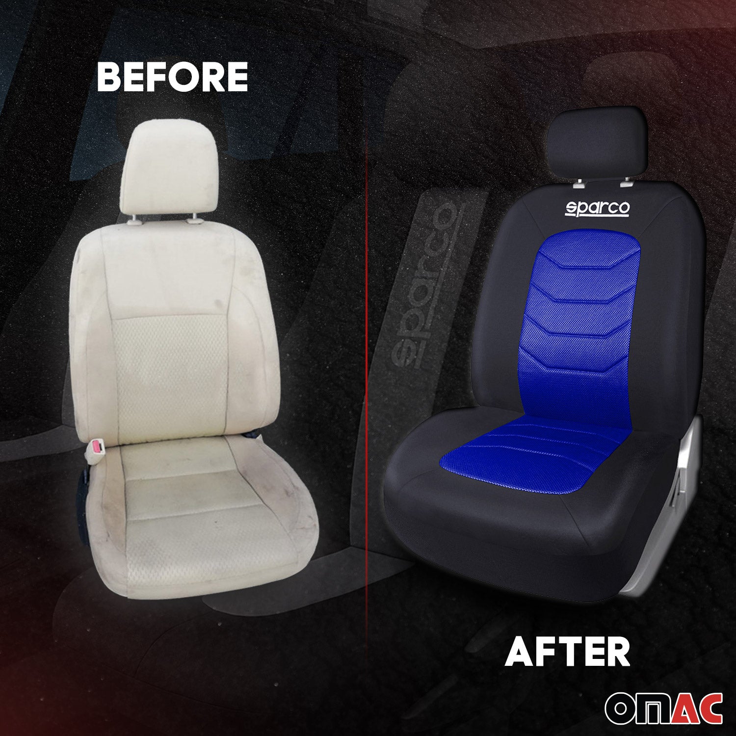 Sparco Funda de Asiento Universal Negro Azul delanteros traseros