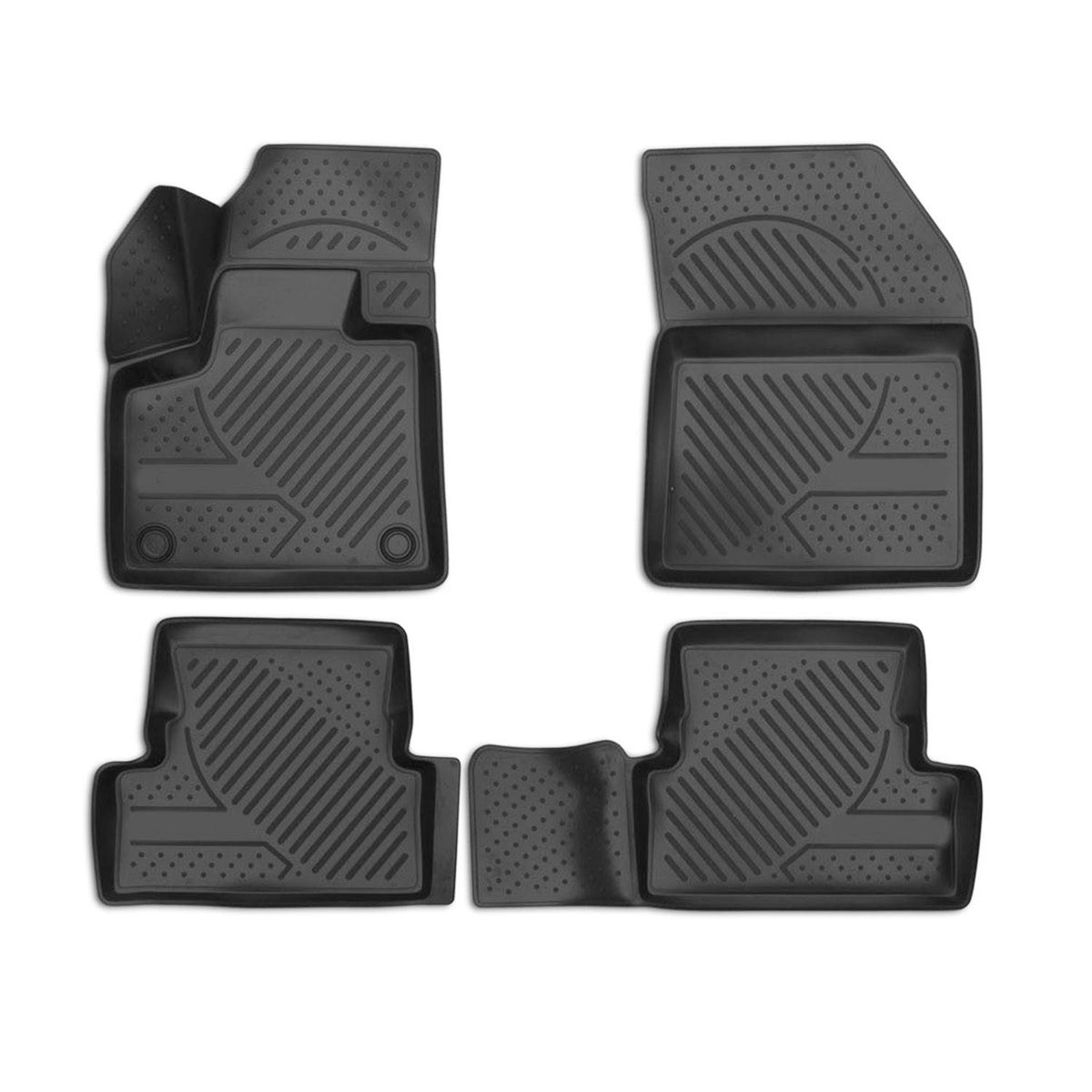 OMAC Alfombrillas De Coche para Peugeot 3008 2016-2020 Negro Goma TPE 4Pza