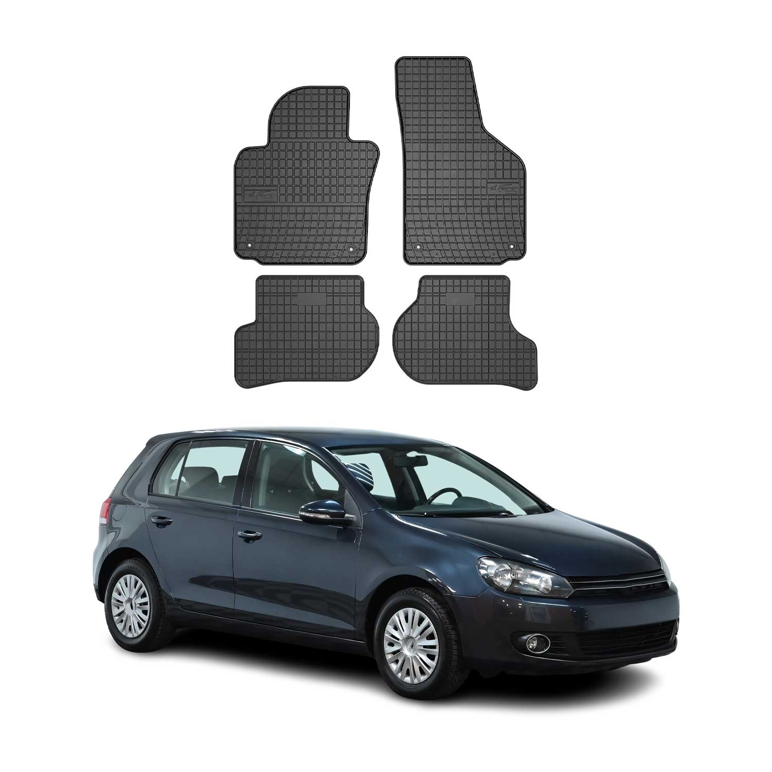 OMAC Alfombrillas De Coche para VW Golf 2008-2012 Negro Goma TPE 4Pza