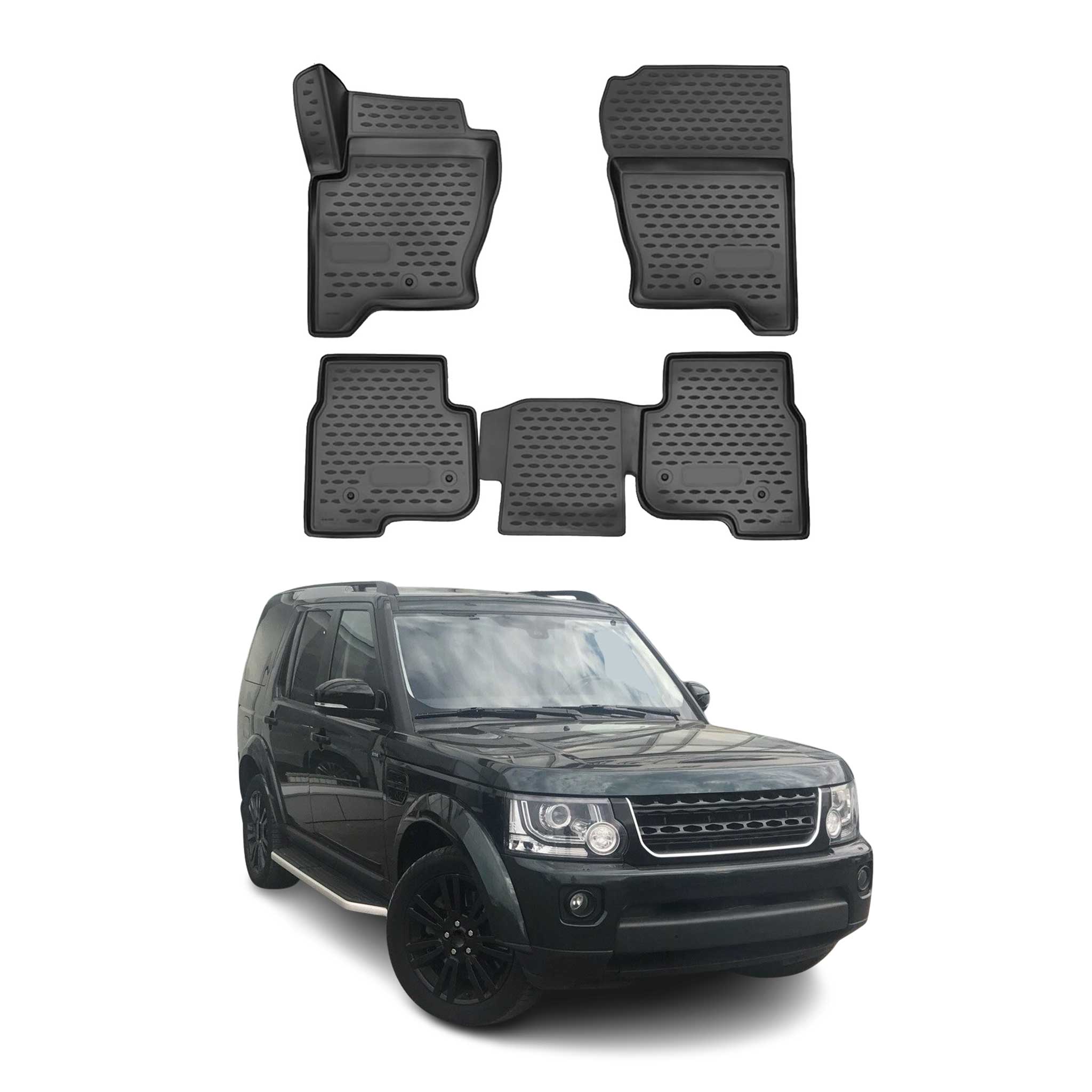 OMAC Alfombrillas De Coche para Land Rover Discovery 2009-2017 Negro Goma TPE 5x