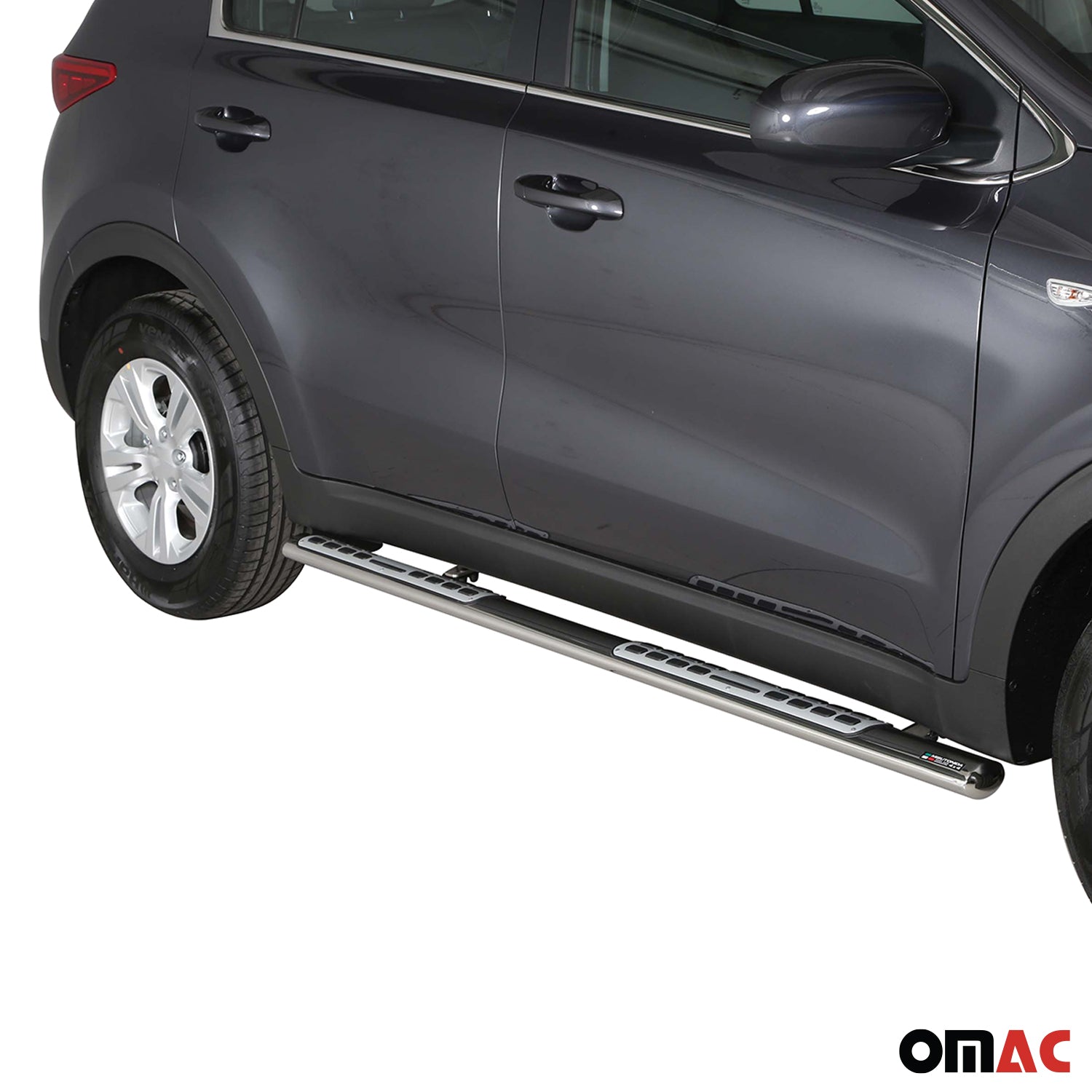 Par de Estribos Barras Laterales para Kia Sportage 2016-2018 Plata Acero 2x