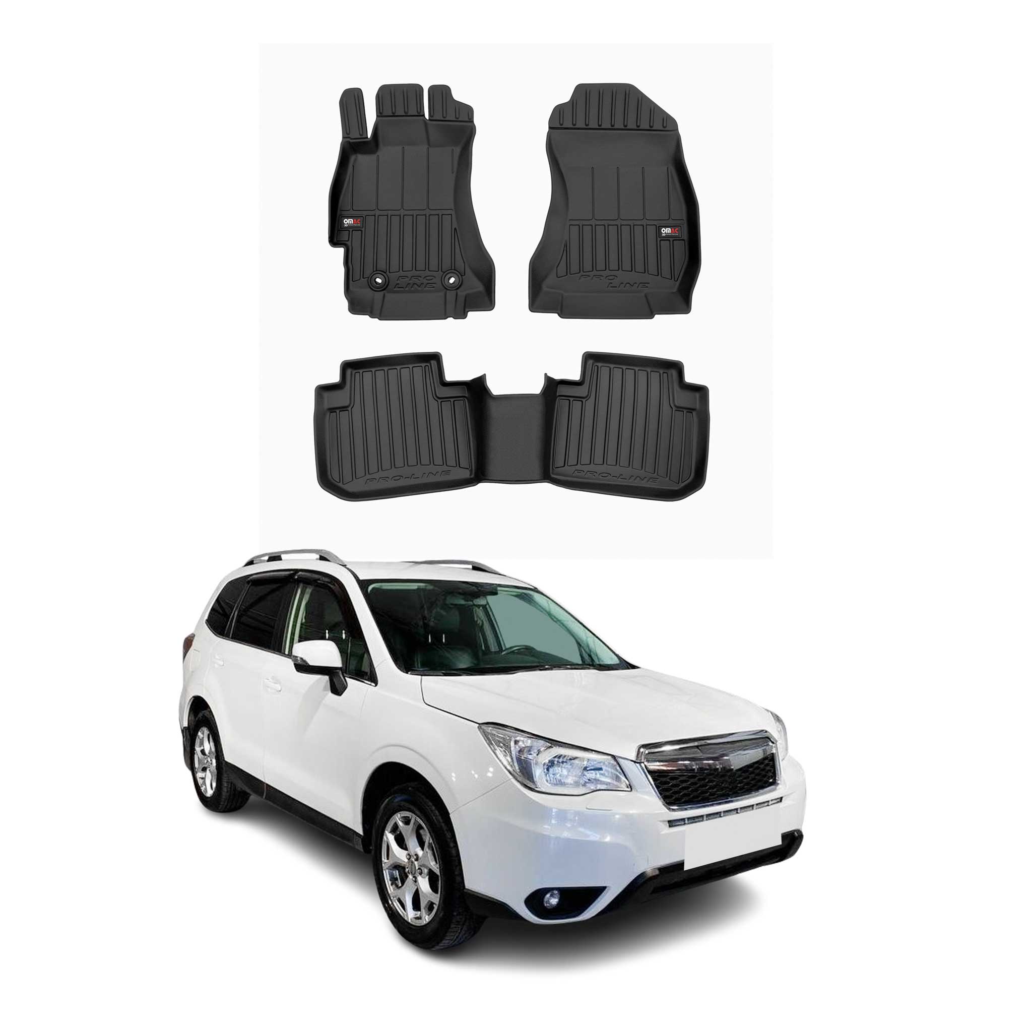 OMAC Premium Alfombrillas De Coche para Subaru Forester IV 2013-2018 Goma 3Pza