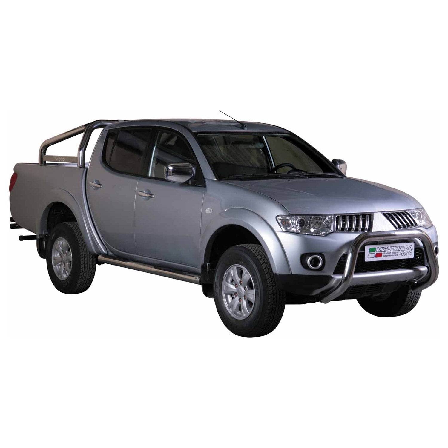 Bull Barra Frontal para Mitsubishi L200 2010-2015 Plata Brillante Acero