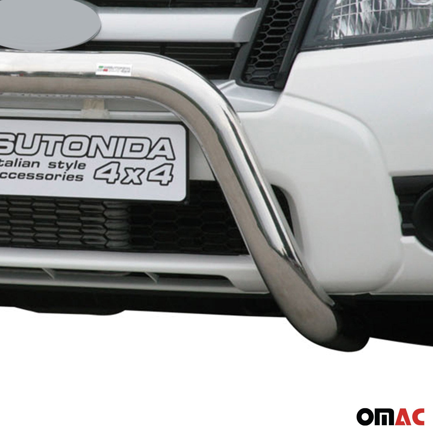 Bull Barra Frontal para Ford Ranger 2009-2011 Plata Brillante Acero