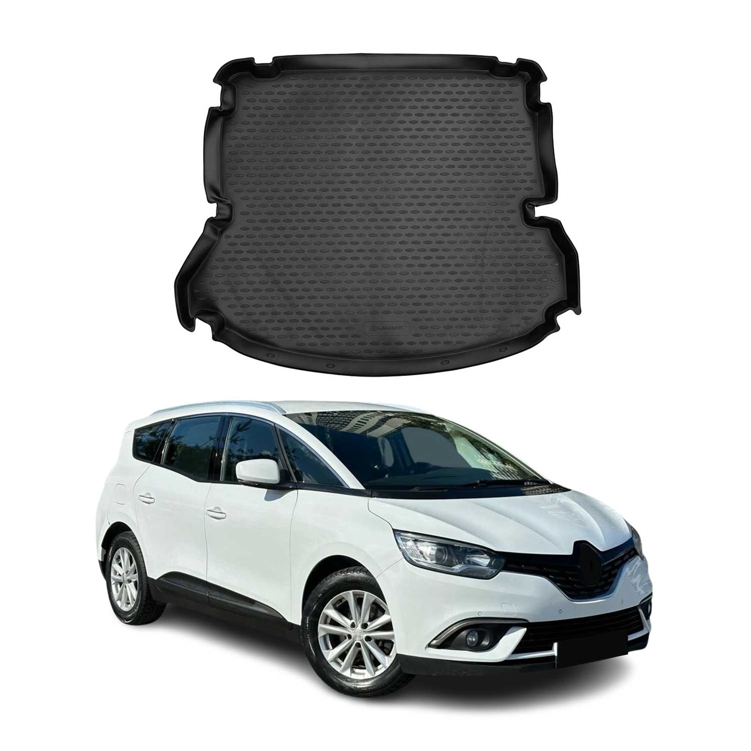 OMAC Bandeja Maletero Alfombrilla para Renault Grand Scenic 2016-2025 Negro TPE