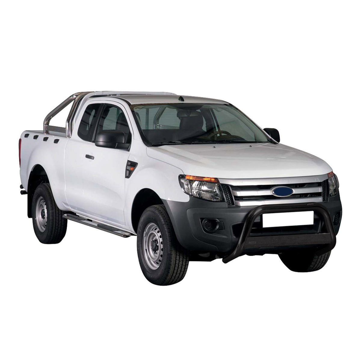 Bull Barra Frontal para Ford Ranger 2012-2015 Negro Brillante Acero 1Pza
