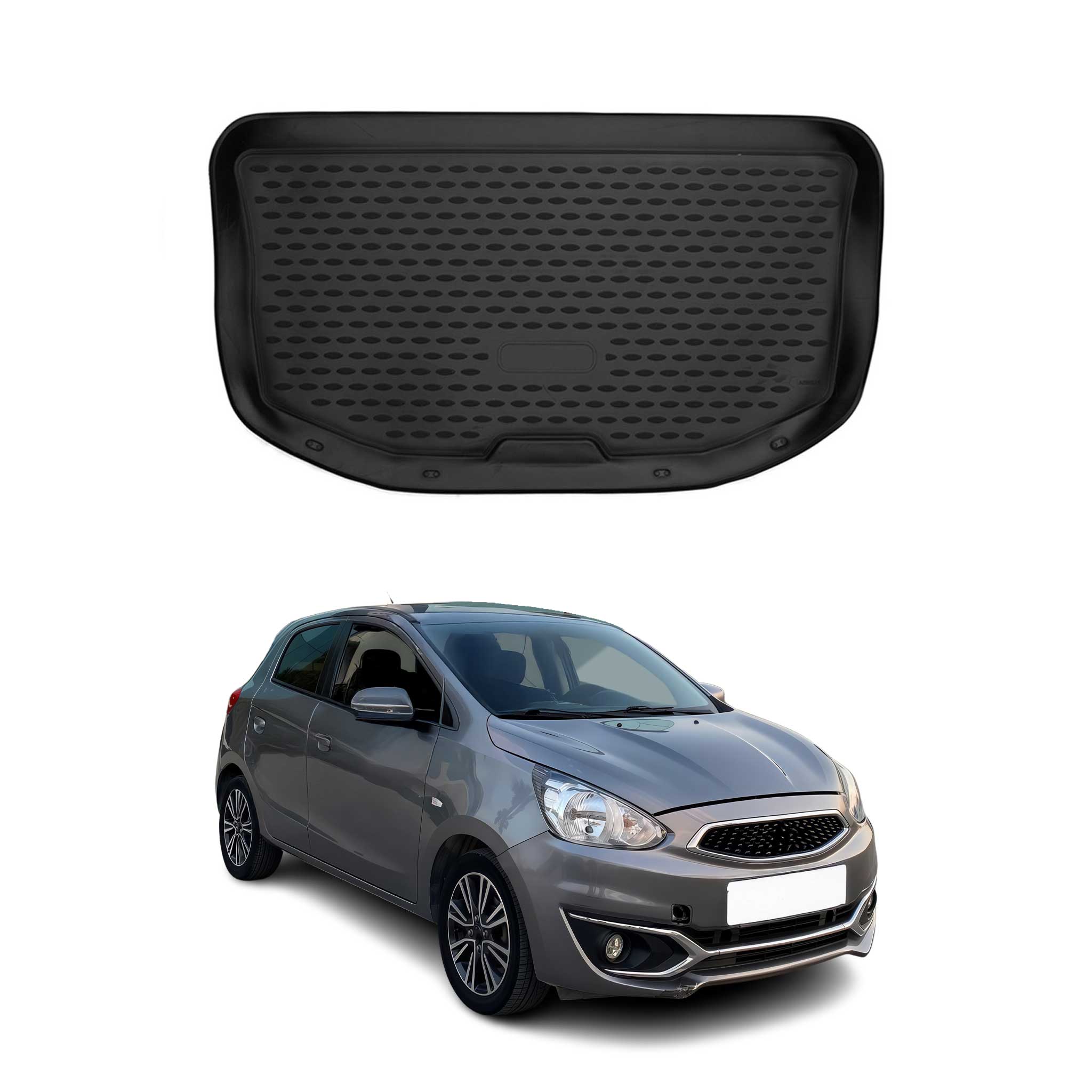 OMAC Bandeja Maletero Alfombrilla para Mitsubishi Space Star 2017-2021 Negro TPE