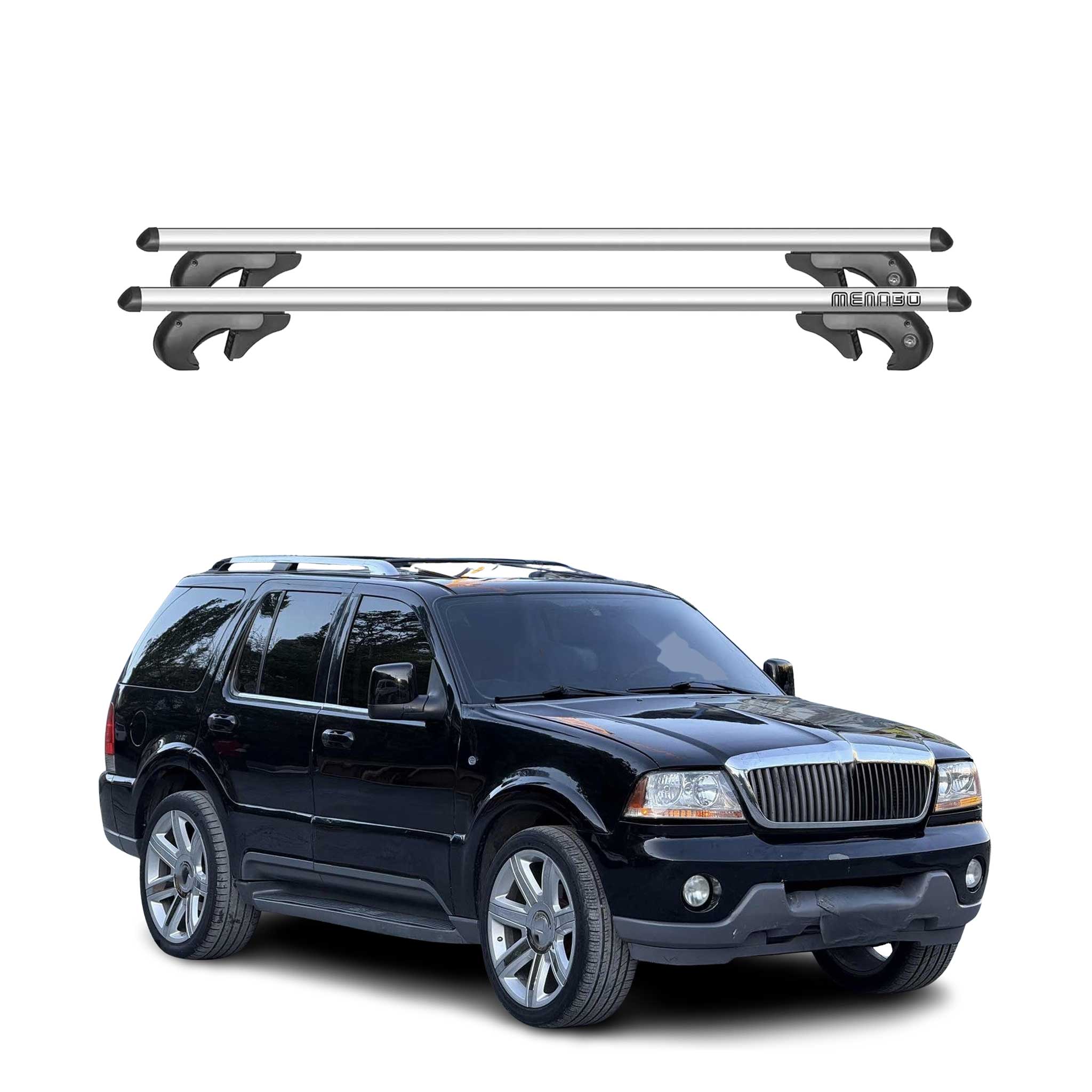 Menabo Barras de Techo Baca para Lincoln Aviator UN152 2003-2005 Gris Alu 2Pza