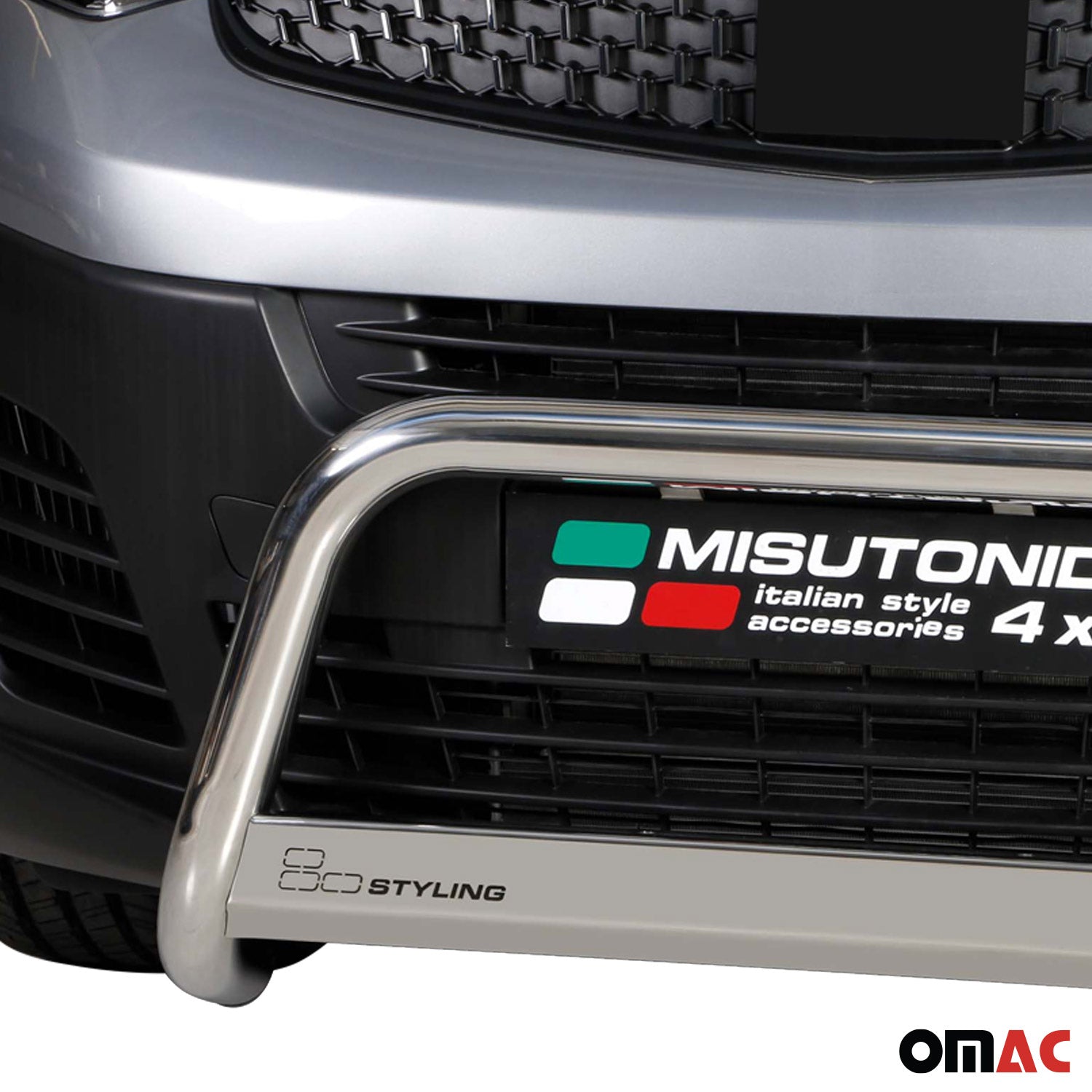 Bull Barra Frontal para Fiat Scudo 2022-2025 Plata Brillante Acero 1Pza