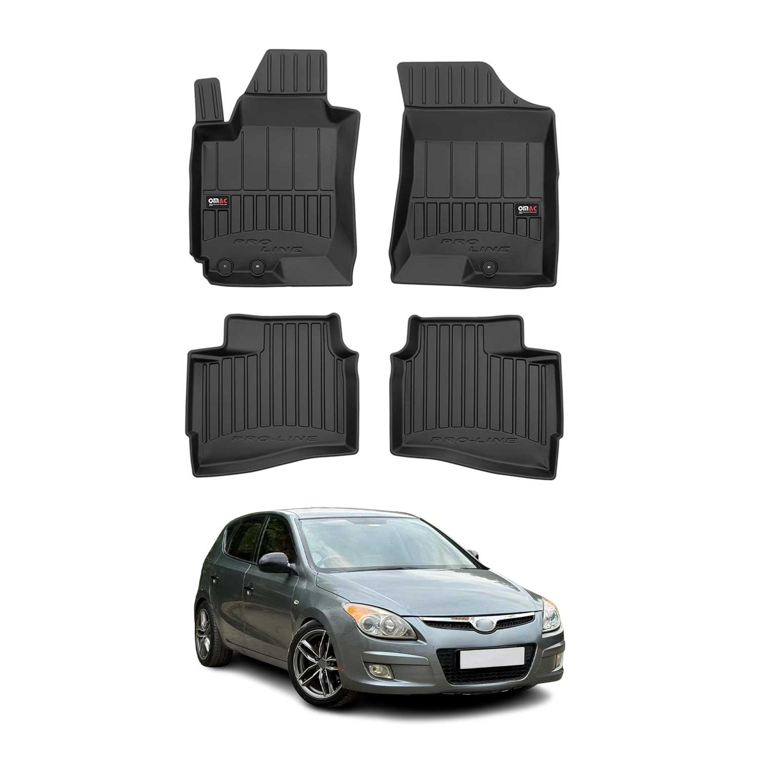 OMAC Premium Alfombrillas De Coche para Hyundai i30 Familiar 2007-2012 Goma 4x