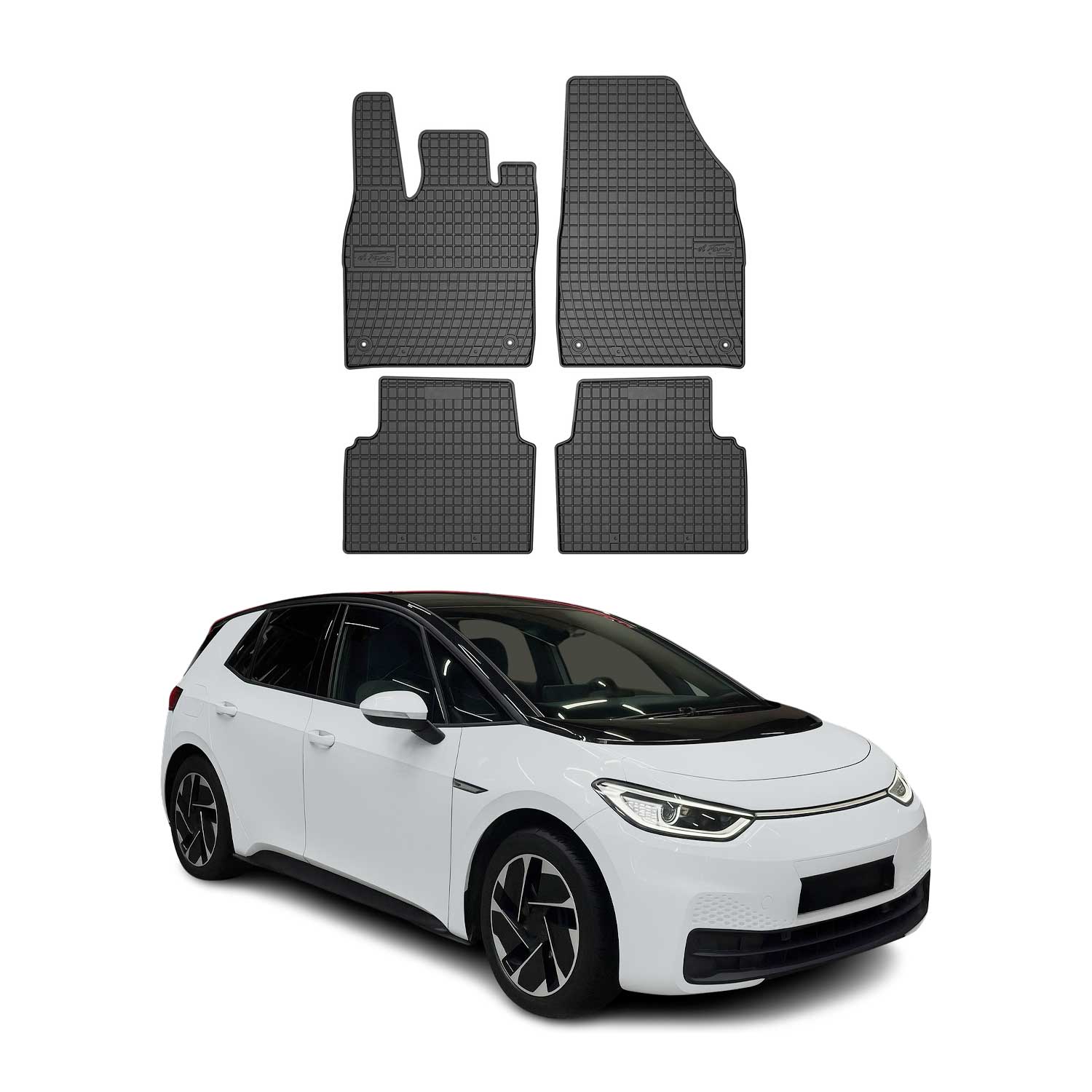 OMAC Alfombrillas De Coche para VW ID.3 2019-2025 Negro Goma 4Pza