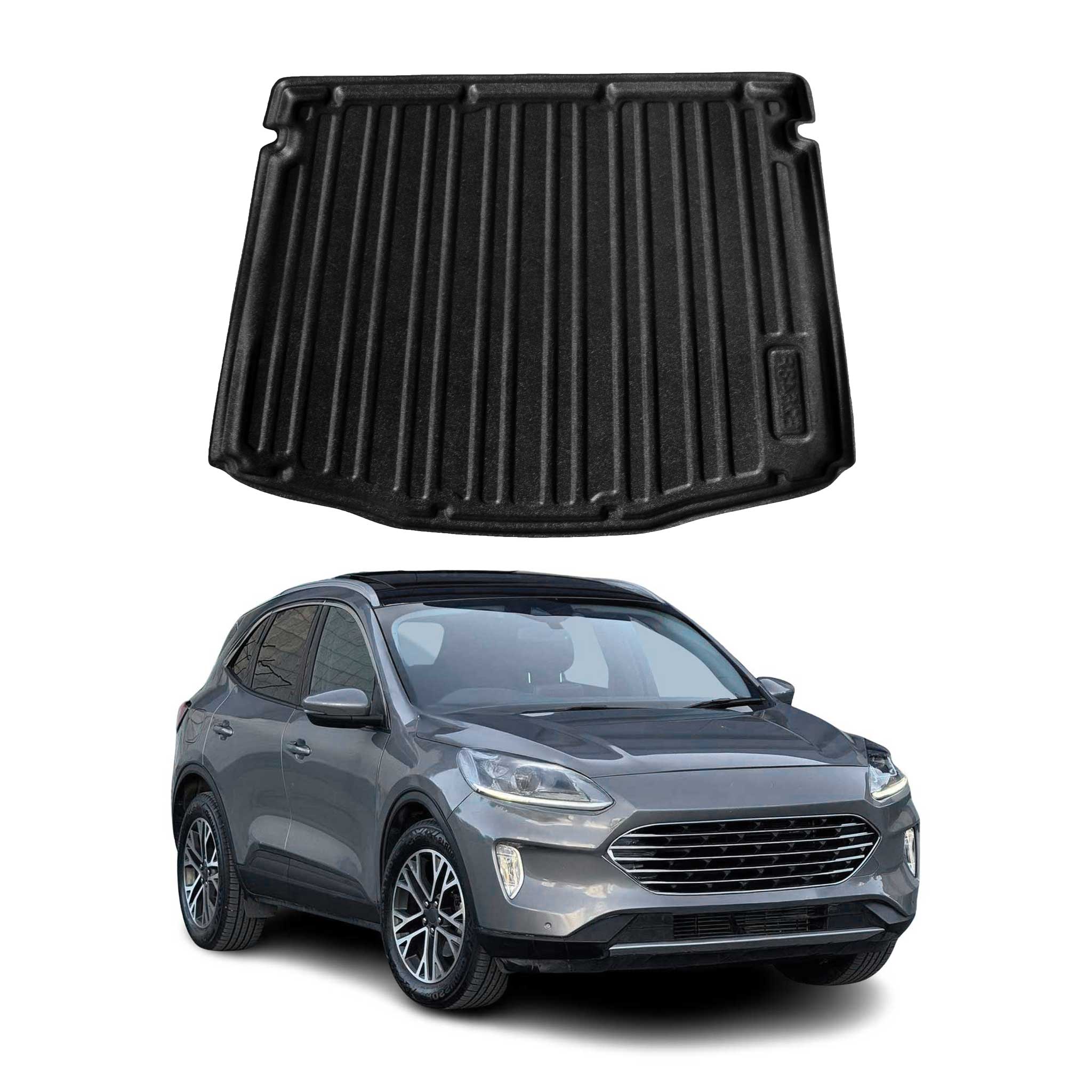 OMAC Bandeja Maletero Alfombrilla para Ford Kuga III 2019-2026 Negro Goma TPE