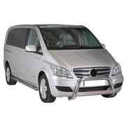Bull Barra Frontal para Mercedes Vito Viano 2010-2014 Plata Brillante Acero 1Pza