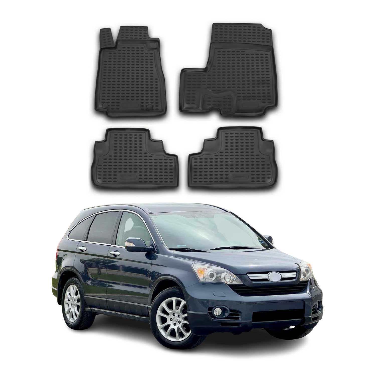 OMAC Alfombrillas De Coche para Honda CR-V 2006-2012 Negro Goma TPE 4Pza