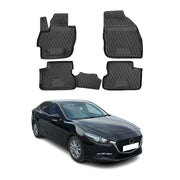 OMAC Alfombrillas De Coche para Mazda 2013-2019 Negro Goma TPE 4Pza