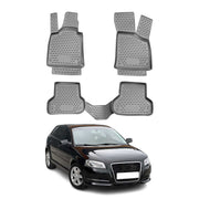 OMAC Alfombrillas De Coche para Audi A3 8P1 8PA Sportback 2003-2013 Gris TPE 4x
