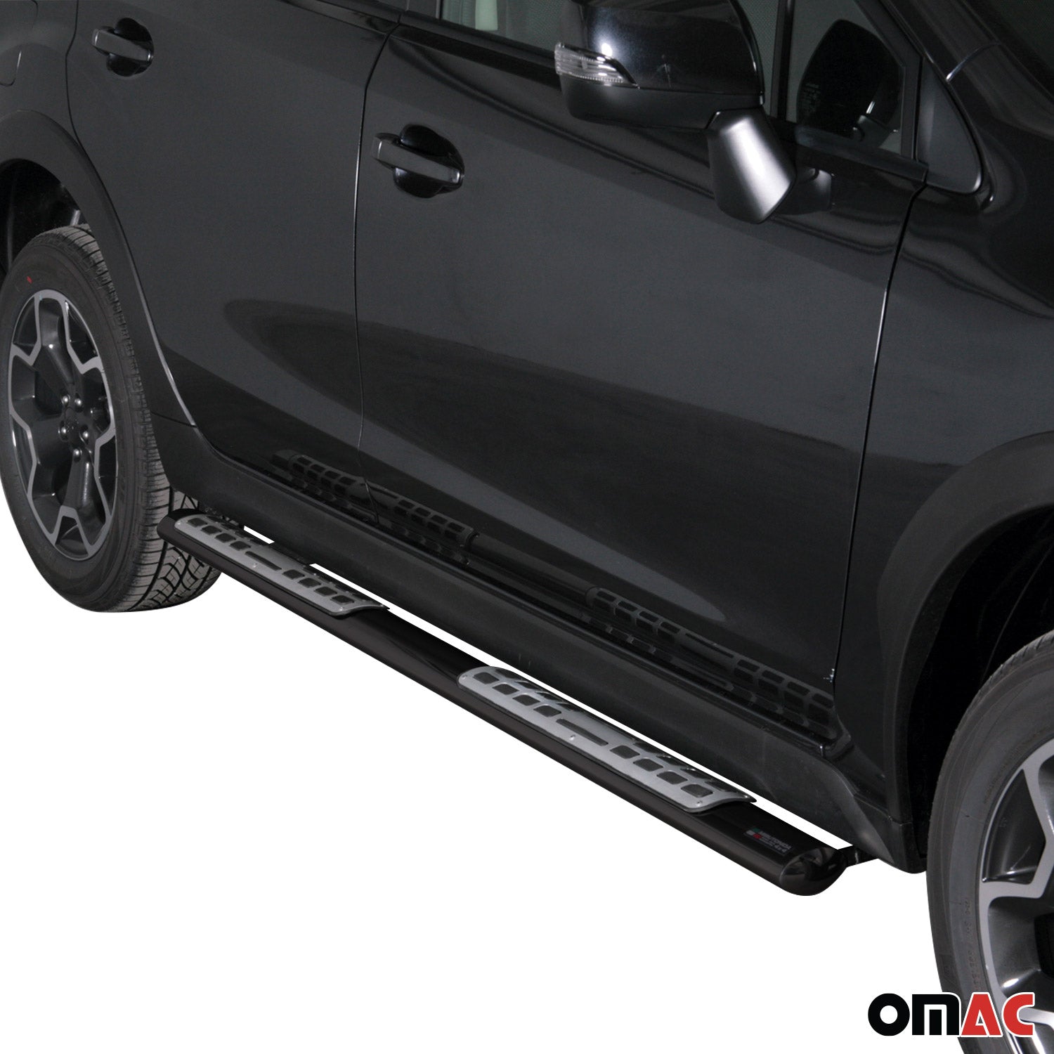 Par de Estribos Barras Laterales para Subaru XV 2012-2025 Negro Brillante Acero