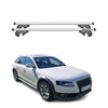 Menabo Barras de Techo Coche Barra para Audi A4 B8 2007-2015 Gris Aluminio 2Pza