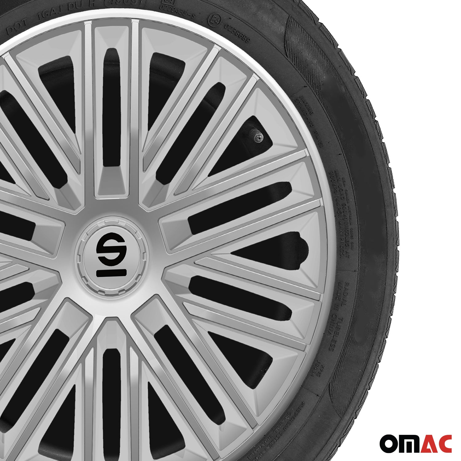 Sparco Tapacubos 15 Pulgadas Universal Negro Rojo ABS Plástico