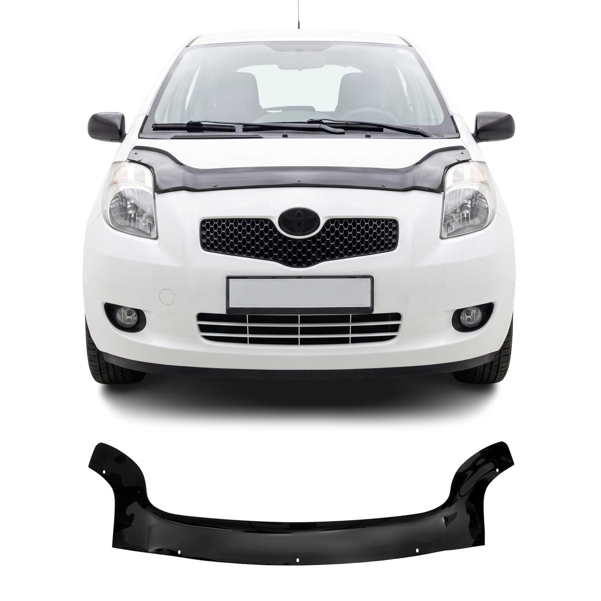 Deflector de Capó para Toyota Yaris 2005-2011 Oscuro Brillante Acrílico