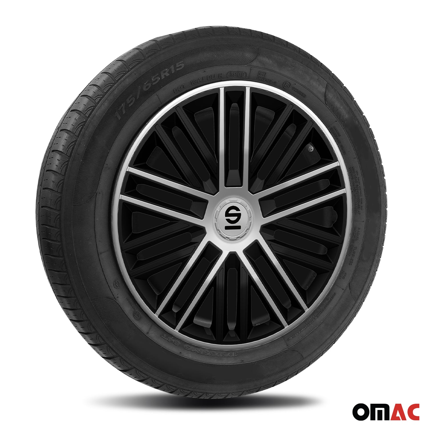 Sparco Bergamo Tapacubos 16" pulgadas Universal Negro Plata ABS Plástico