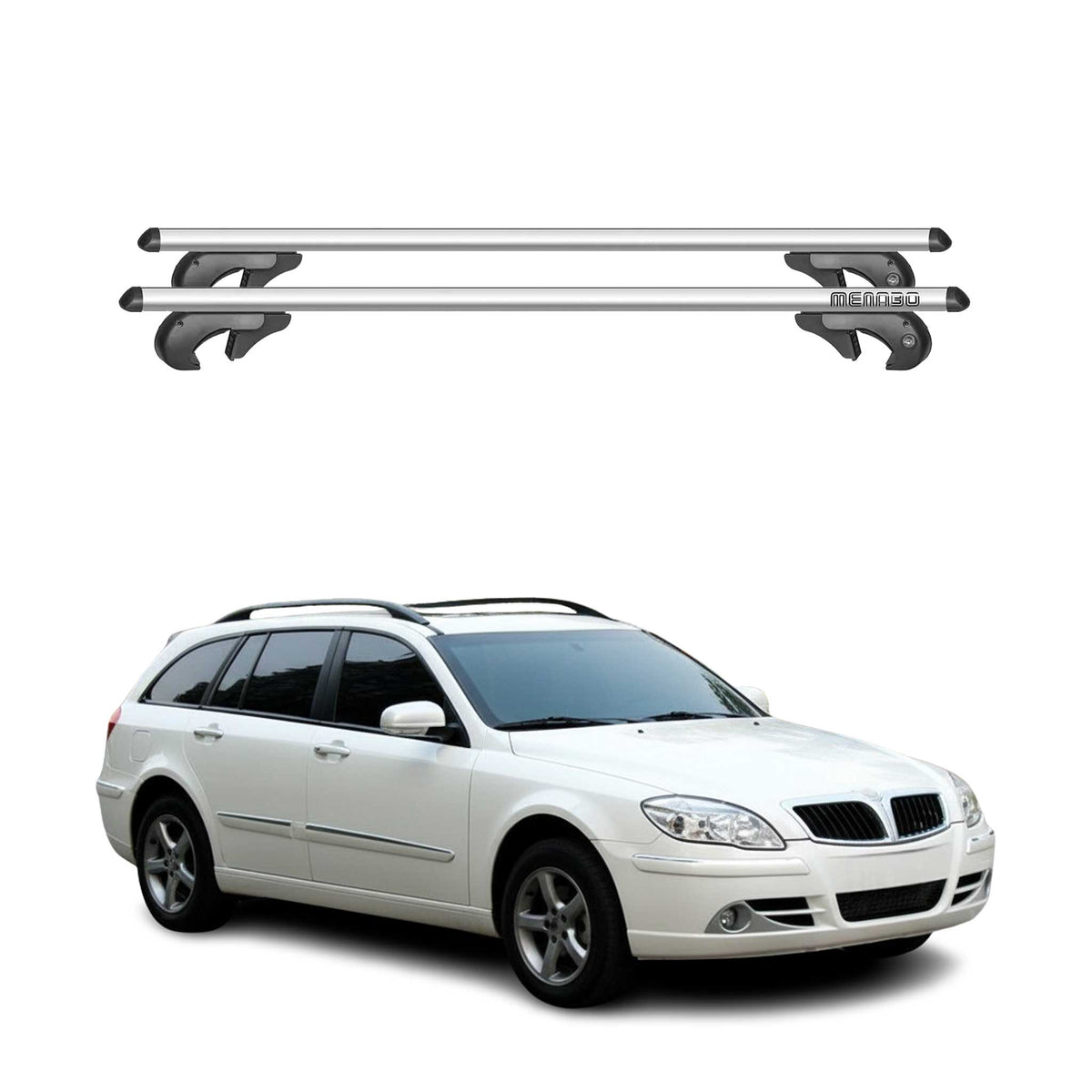 Menabo Barras de Techo Baca para Brilliance BS4 2009-2025 Gris Aluminio 2Pza