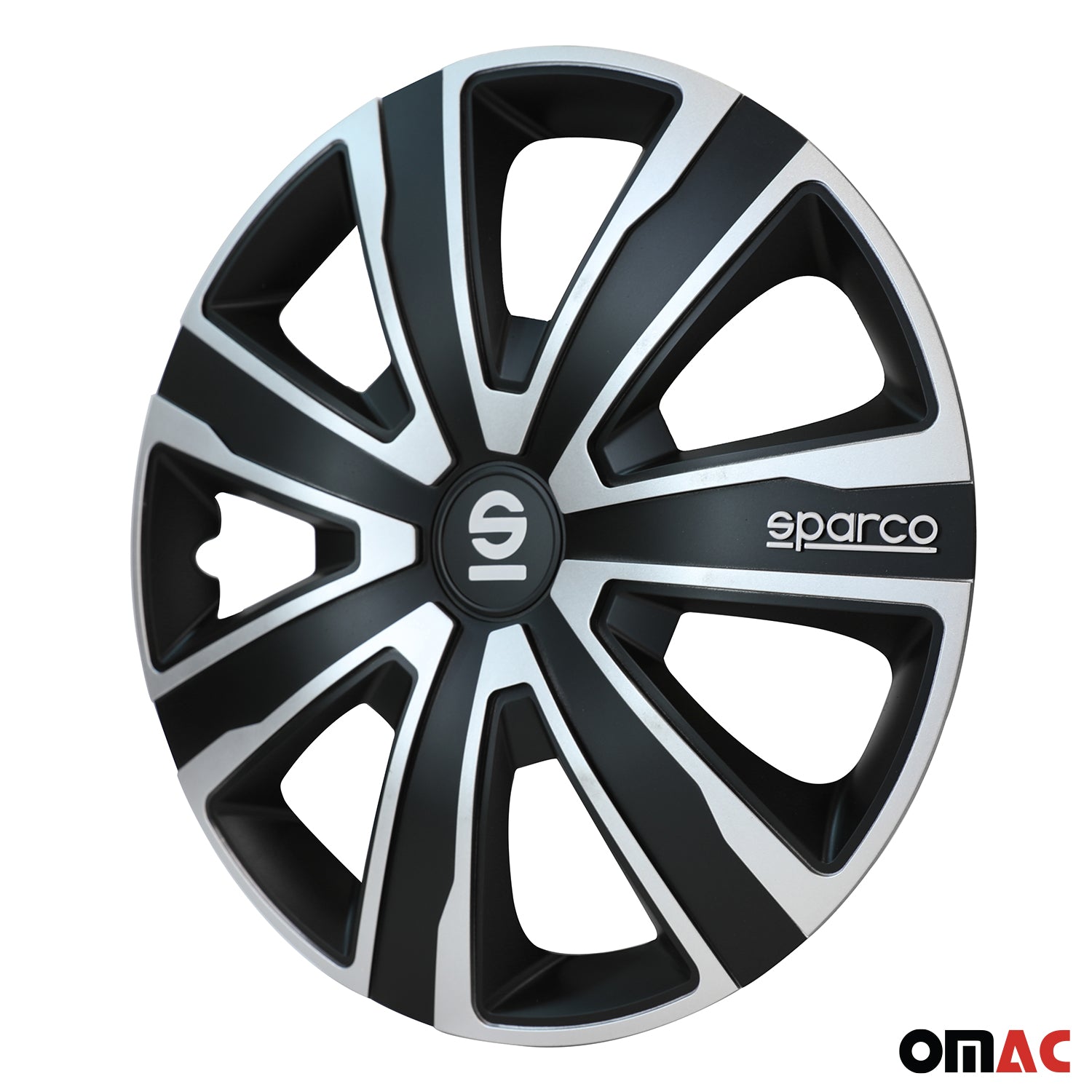 Sparco Palermo Tapacubos 16" pulgadas Universal Negro Plata ABS Plástico