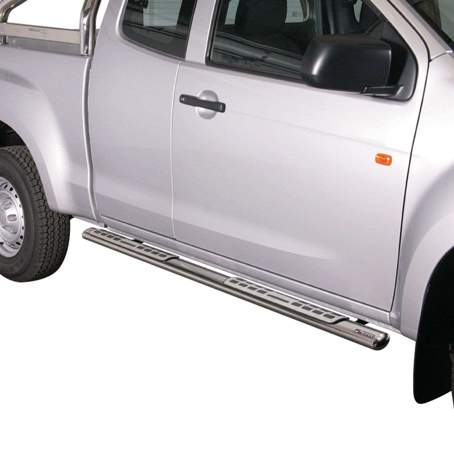Estribos Barras Laterales para Isuzu D-Max Space Cab 2011-2021 Plata Acero