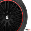 Sparco Tapacubos 16" pulgadas Universal Negro Rojo ABS Plástico