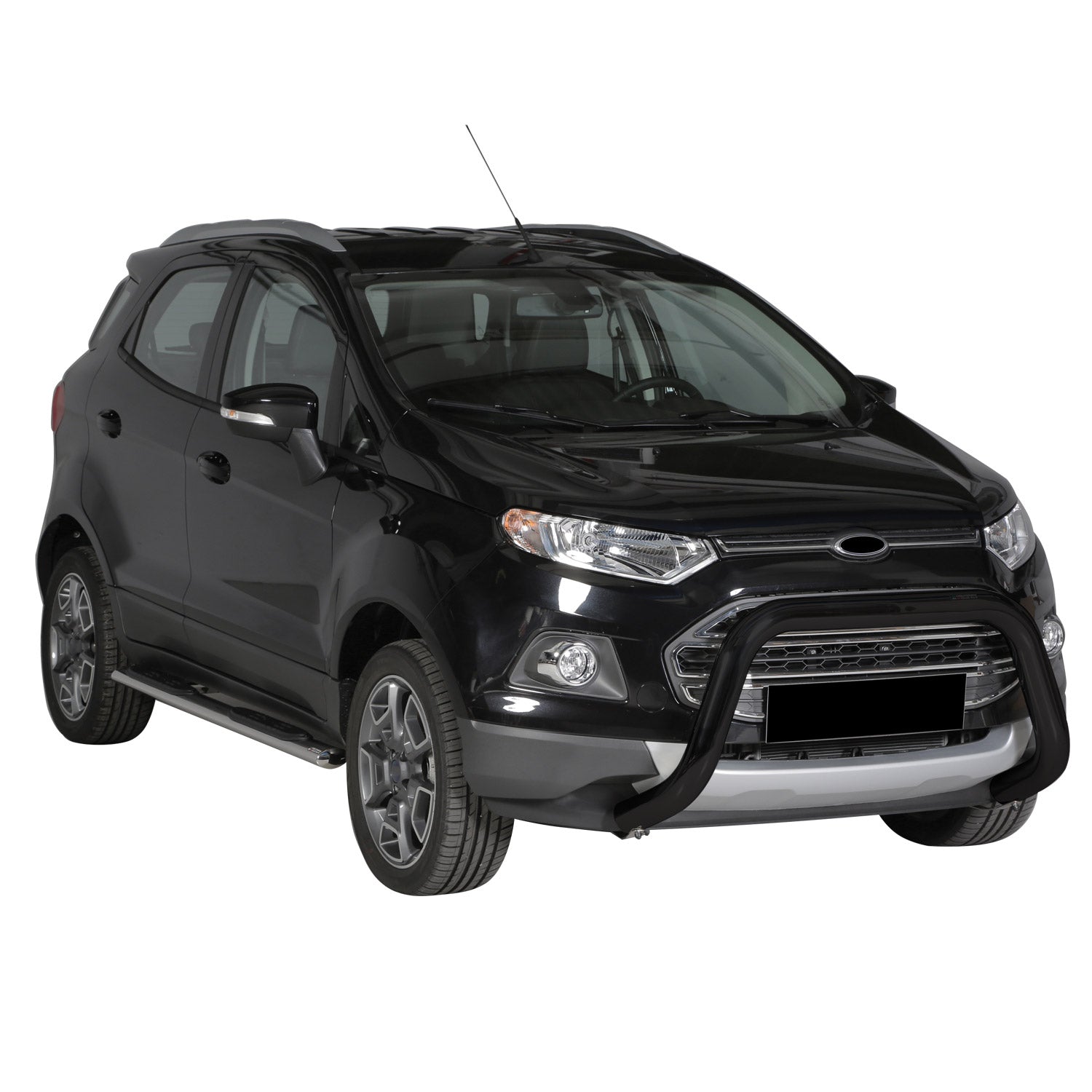 Bull Barra Frontal para Ford Ecosport 2013-2017 Negro Brillante Acero 1Pza