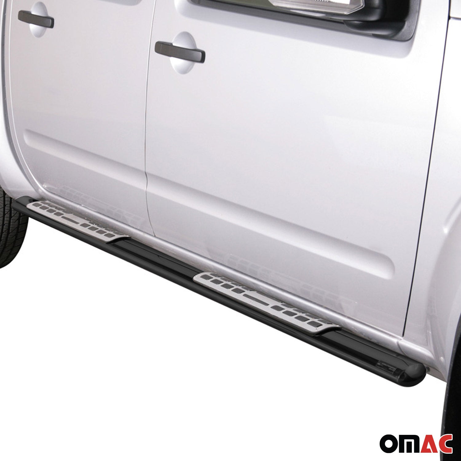 Estribos Barras Laterales para Nissan Navara Double Cab 2010-2014 Negro Acero