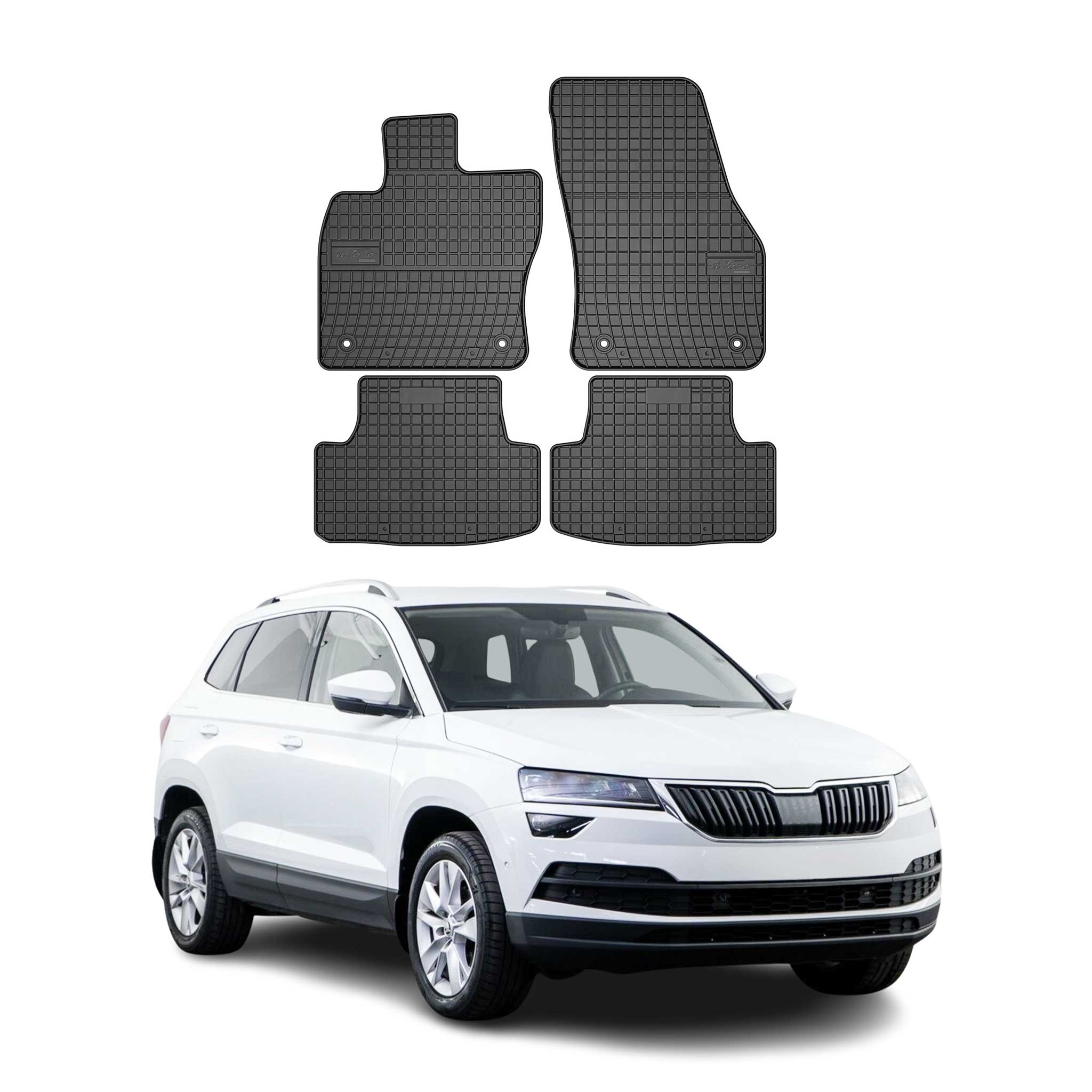 OMAC Alfombrillas De Coche para Skoda Karoq 2017-2025 Negro Goma 4Pza