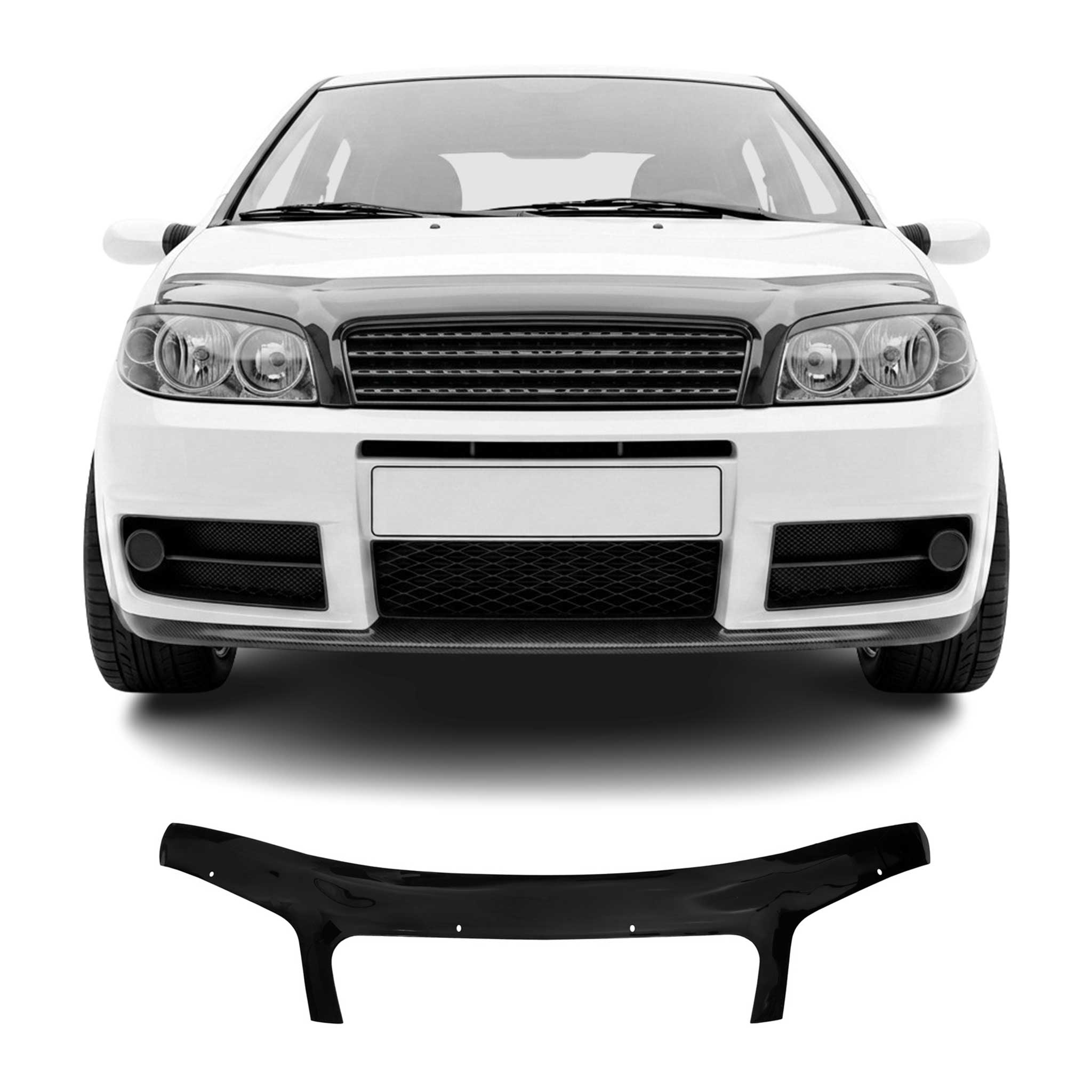 Deflector de Capó para Fiat Punto 2003-2010 Oscuro Brillante Acrílico