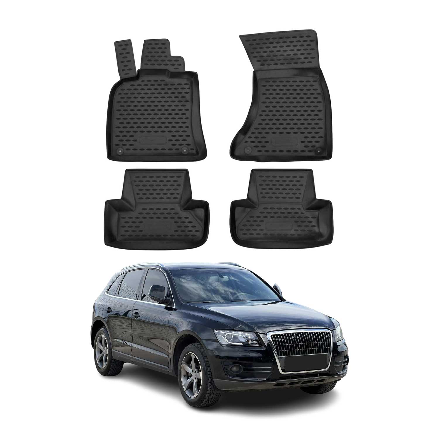 OMAC Alfombrillas De Coche para Audi Q5 8R 2008-2017 Negro Goma TPE 4Pza
