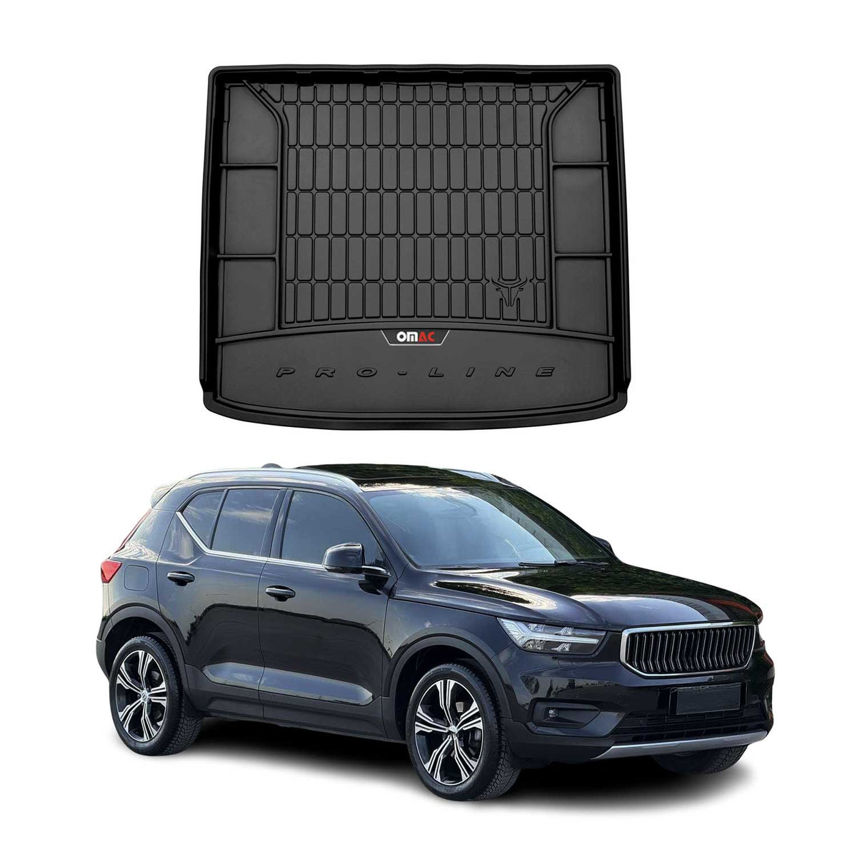OMAC Premium Bandeja Maletero Alfombrilla para Volvo XC40 2017-2025 Negro TPE