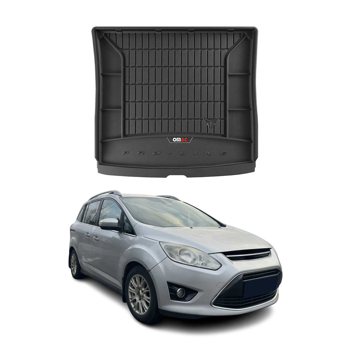 OMAC Premium Bandeja Maletero Alfombrilla para Ford Grand C-Max 2010-2019 TPE