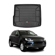OMAC Premium Bandeja Maletero Alfombrilla para VW Touareg 2010-2018 Negro TPE