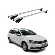 Menabo Barras de Techo Coche Baca para VW Passat B7 Familiar 2011-2014 Gris Alu