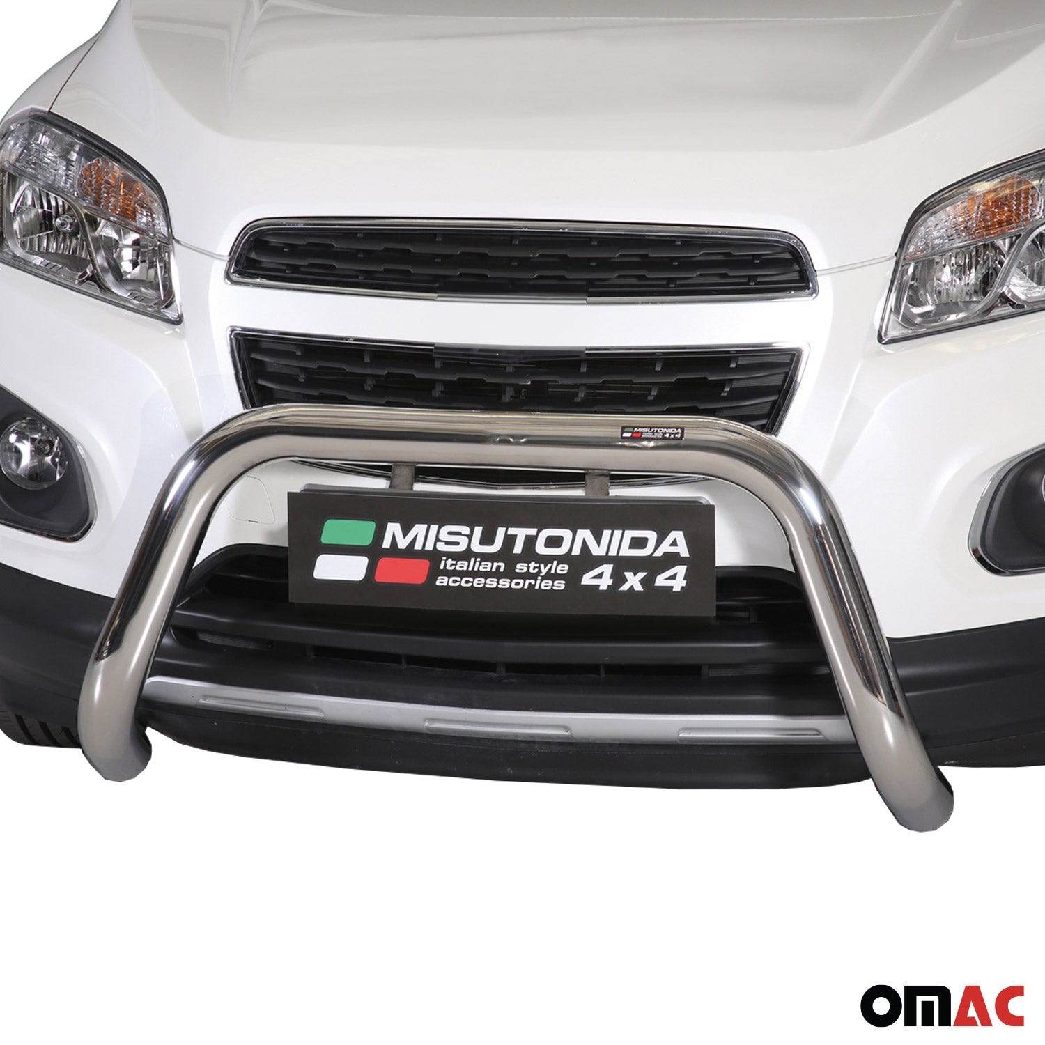 Bull Barra Frontal para Chevrolet Trax 2013-2016 Plata Brillante Acero