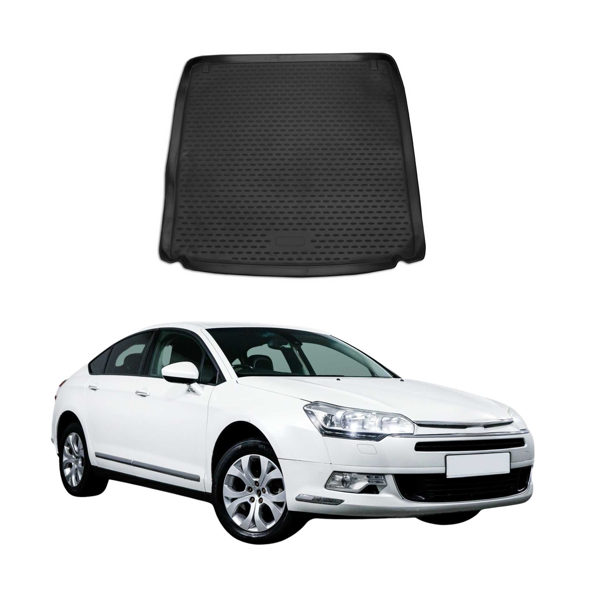 OMAC Bandeja Maletero Alfombrilla para Citroen C5 Sedán 2011-2024 Negro Goma TPE